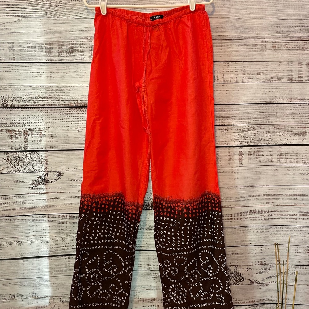Orange Lounge Drawstring Pants 100% cotton | Large